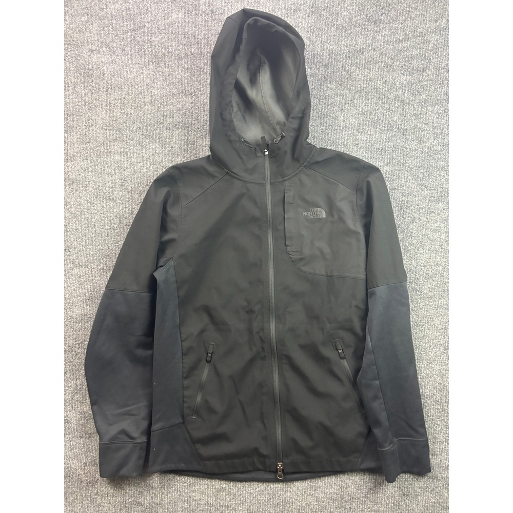 The North Face Softshell Hoodie Mens Small Black Full Zip Jacket